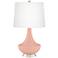 Color Plus Gillan 28" High Modern Glass Mellow Coral Pink Table Lamp
