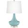 Color Plus Gillan 28" High Modern Glass Raindrop Blue Table Lamp