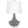 Color Plus Gillan 28" High Modern Glass Software Gray Table Lamp