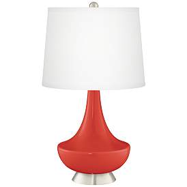 Image2 of Color Plus Gillan 28" Modern Glass Cherry Tomato Red Table Lamp