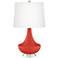 Color Plus Gillan 28" Modern Glass Cherry Tomato Red Table Lamp