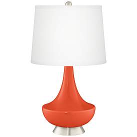 Image2 of Color Plus Gillan 28" Modern Glass Daredevil Red Table Lamp