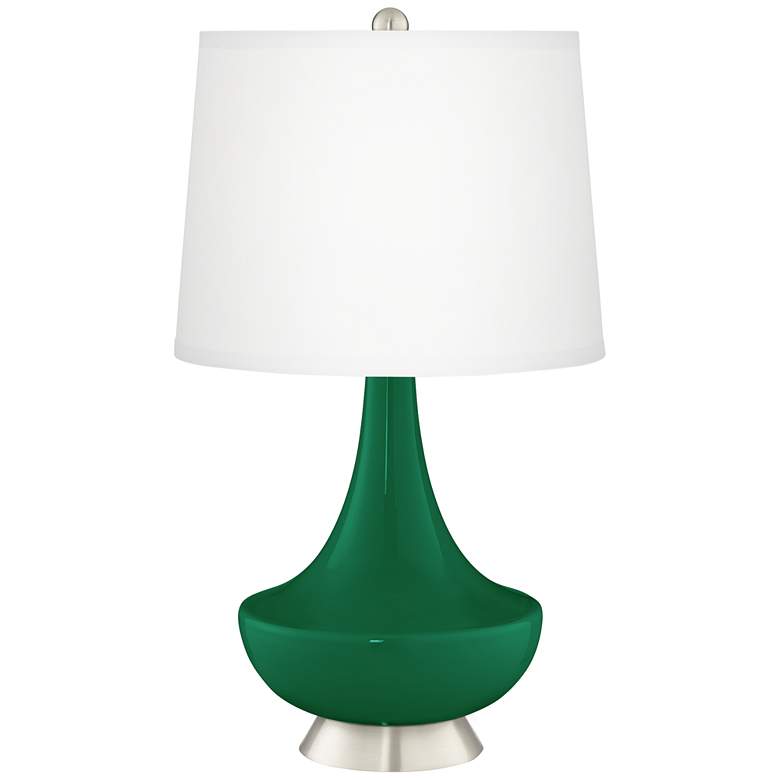 Image 2 Color Plus Gillan 28 inch Modern Glass Greens Table Lamp