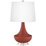 Color Plus Gillan 28" Modern Glass Madeira Red Table Lamp