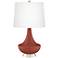 Color Plus Gillan 28" Modern Glass Madeira Red Table Lamp