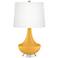 Color Plus Gillan 28" Modern Glass Marigold Yellow Table Lamp