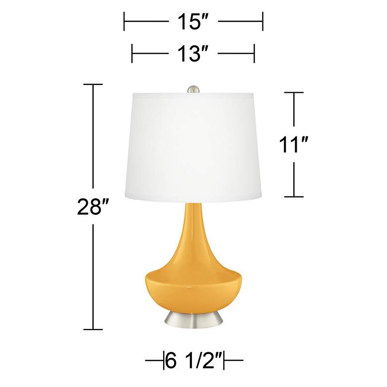 Image 4 Color Plus Gillan 28 inch Modern Glass Marigold Yellow Table Lamp more views