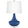 Color Plus Gillan 28" Modern Glass Monaco Blue Table Lamp