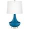 Color Plus Gillan 28" Modern Glass Mykonos Blue Table Lamp