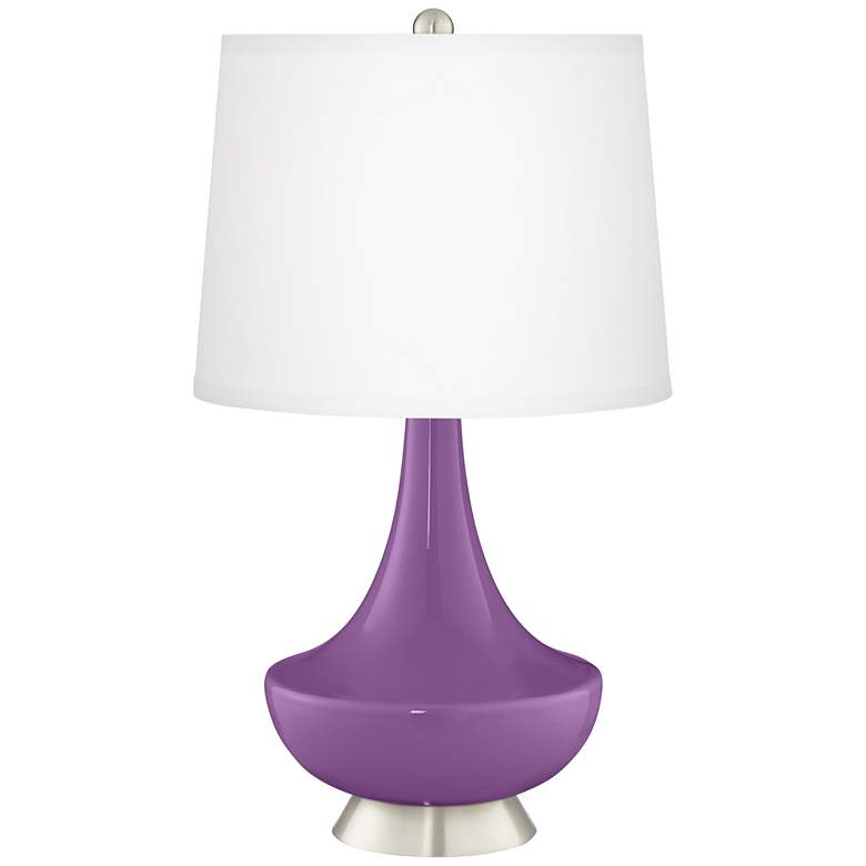 Image 2 Color Plus Gillan 28" Modern Glass Passionate Purple Table Lamp