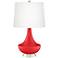 Color Plus Gillan 28" Modern Glass Poppy Red Table Lamp