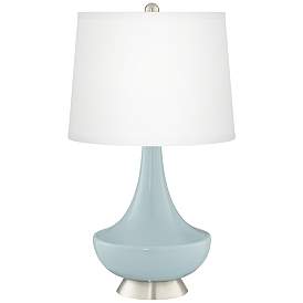 Image2 of Color Plus Gillan 28" Modern Glass Rain Blue Table Lamp