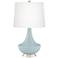 Color Plus Gillan 28" Modern Glass Rain Blue Table Lamp