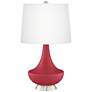 Color Plus Gillan 28" Modern Glass Samba Red Table Lamp