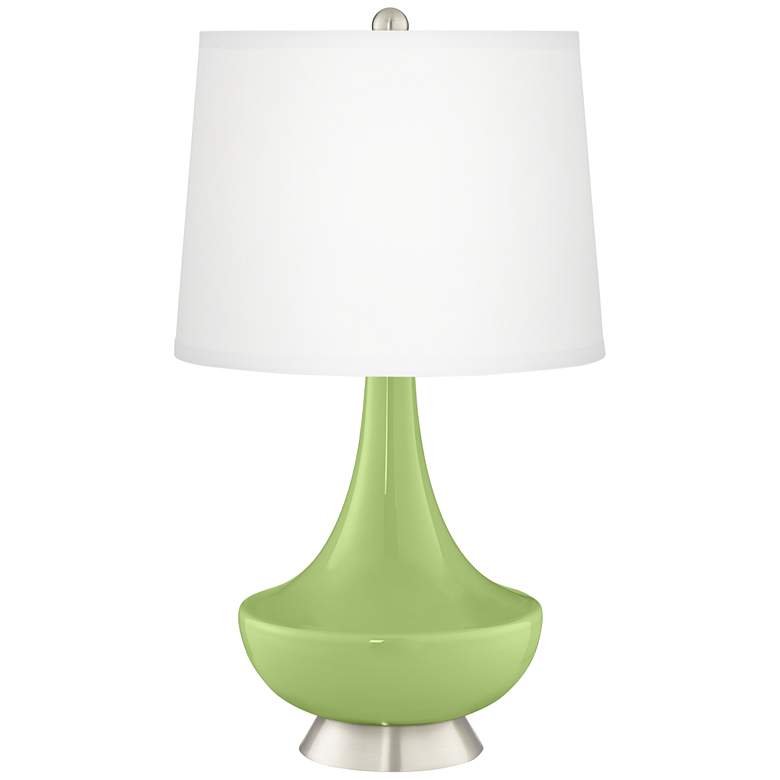 Image 2 Color Plus Gillan 28" Modern Lime Rickey Green Glass Table Lamp