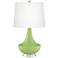 Color Plus Gillan 28" Modern Lime Rickey Green Glass Table Lamp