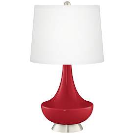 Image2 of Color Plus Gillan 28" Modern White Shade Ribbon Red Table Lamp