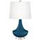 Color Plus Gillan 28" Oceanside Blue Table Lamp with USB Dimmer