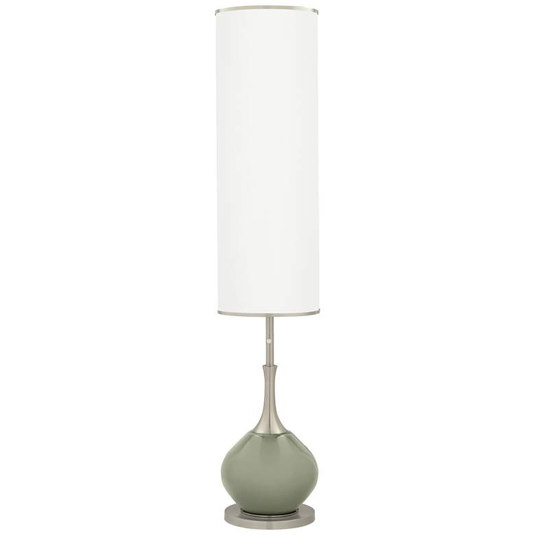 Image 1 Color Plus Jule 62" High Evergreen Fog Glass Floor Lamp