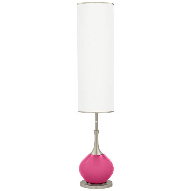 Image 1 Color Plus Jule 62 inch High Modern Glass Blossom Pink Floor Lamp