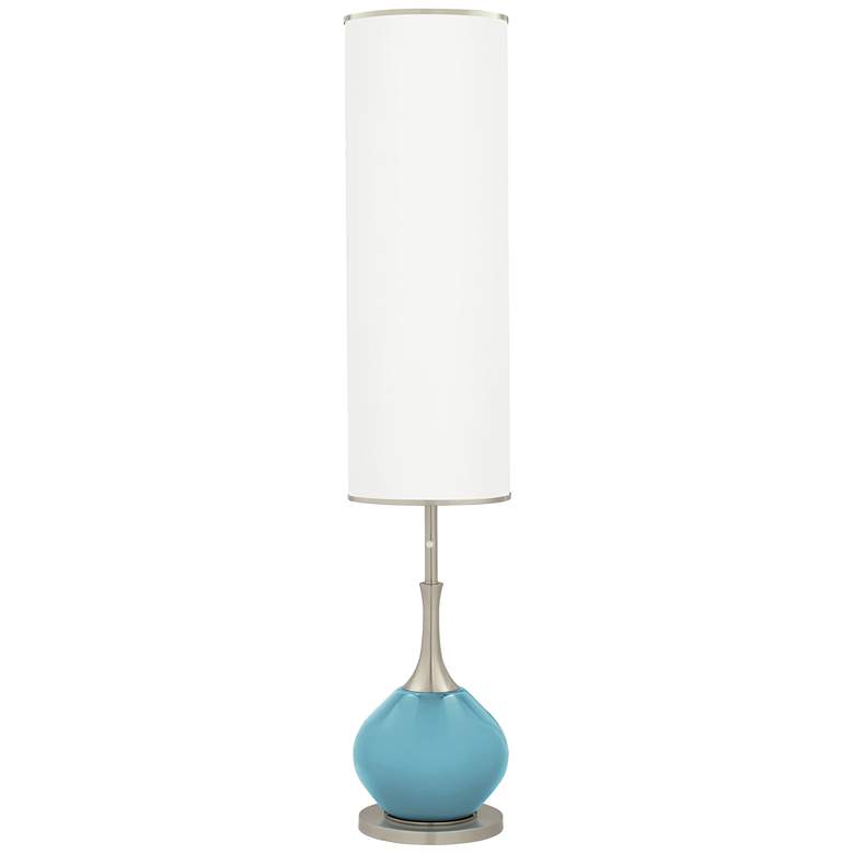 Image 1 Color Plus Jule 62 inch High Modern Nautilus Blue Floor Lamp
