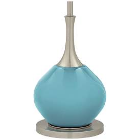 Image4 of Color Plus Jule 62" High Modern Nautilus Blue Floor Lamp more views