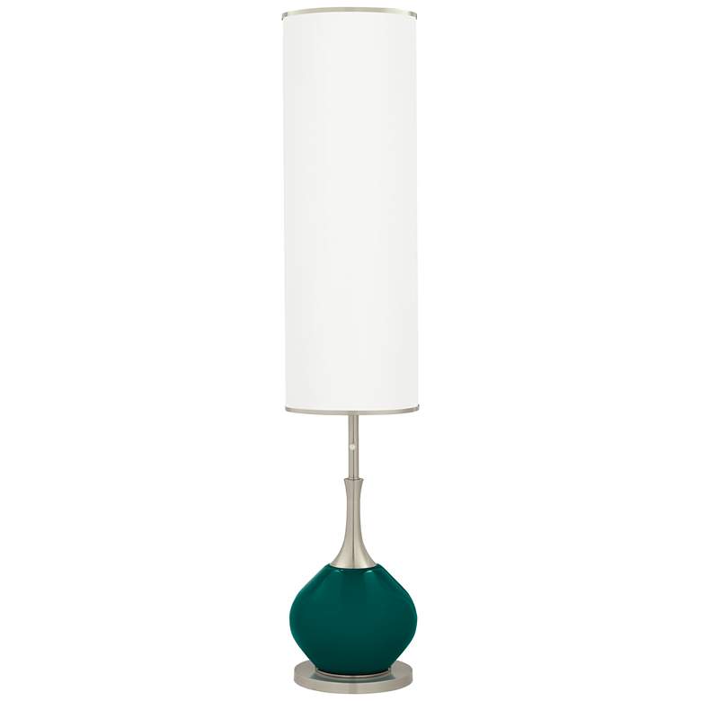 Image 1 Color Plus Jule 62" High Peacock Blue Glass Floor Lamp