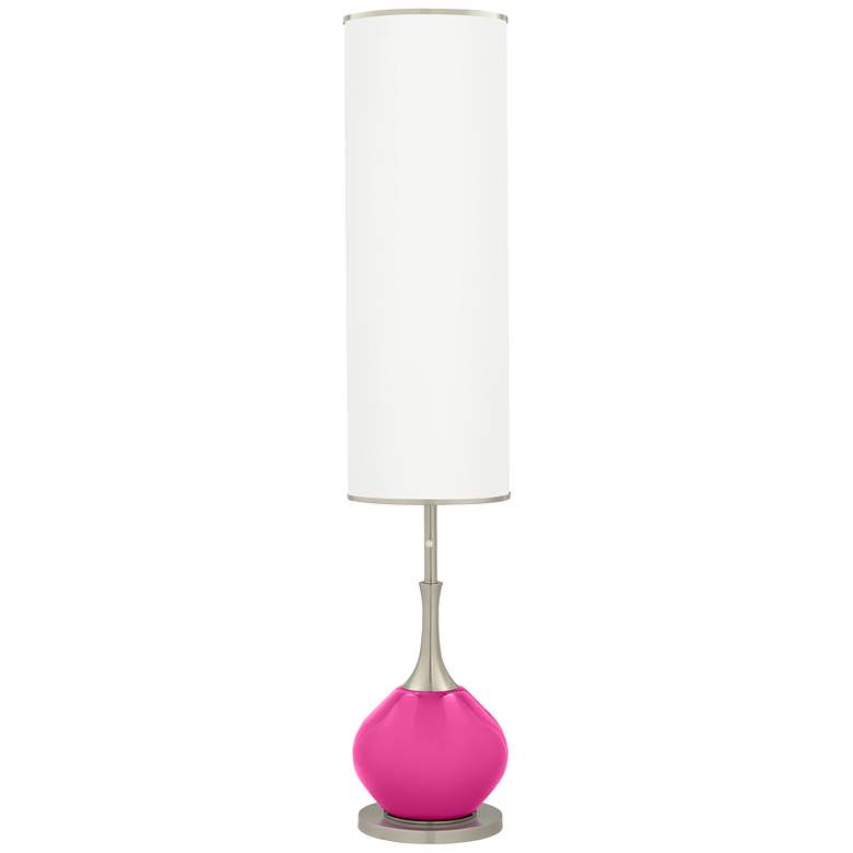 Image 1 Color Plus Jule 62" HighModern Glass Fuchsia Pink Floor Lamp
