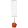 Color Plus Jule 62" Modern Glass Daredevil Orange Floor Lamp