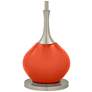 Color Plus Jule 62" Modern Glass Daredevil Orange Floor Lamp