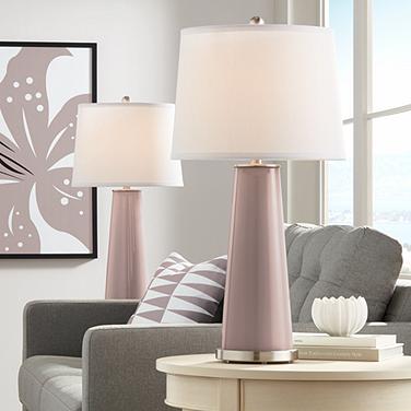 Color Plus Leo 29 1/2" Glamour Mauve Table Lamps Set of 2