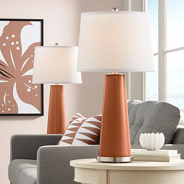 Color Plus Leo 29 1/2" High Baked Clay Table Lamps Set of 2