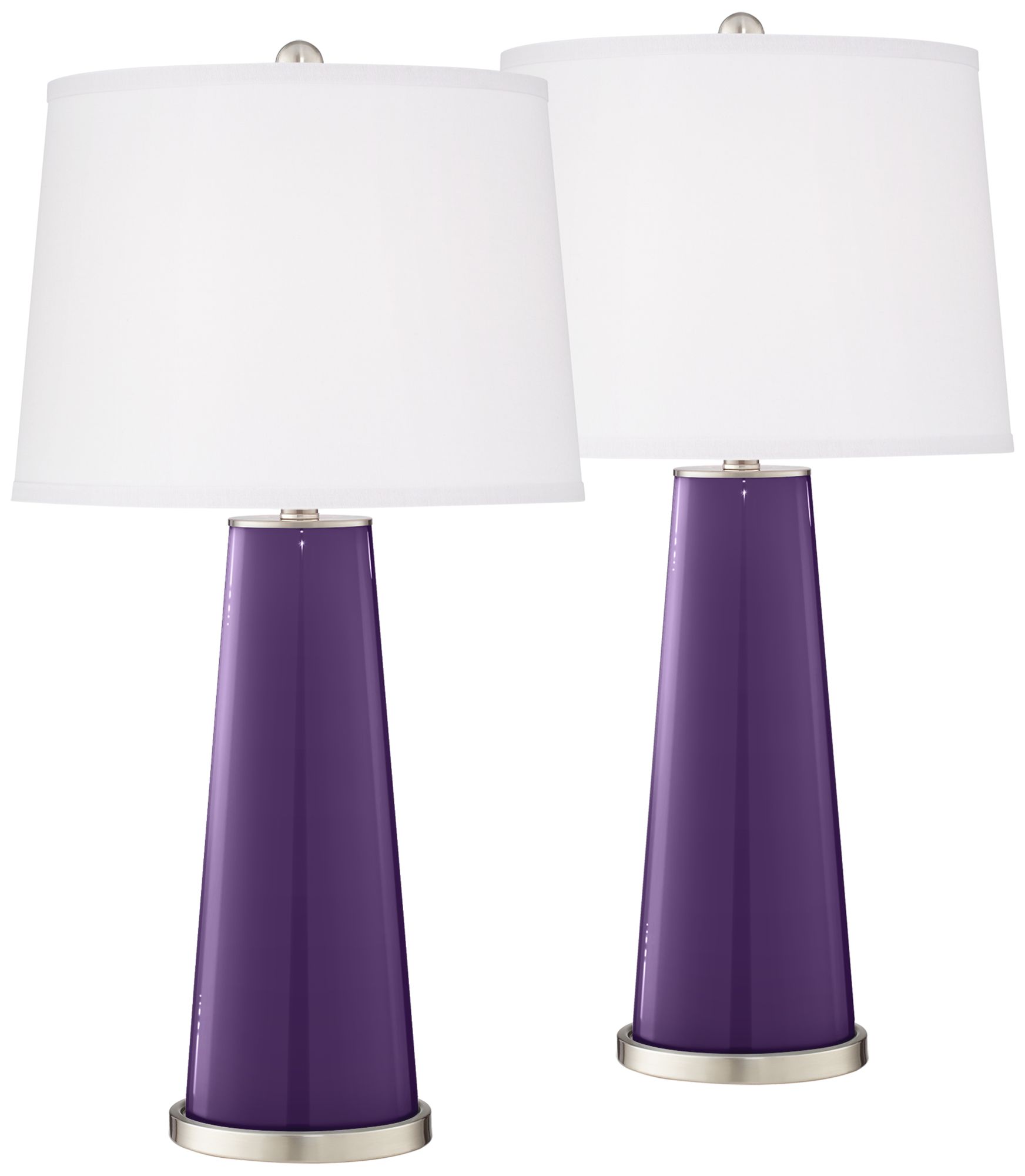 Color Plus Leo 29 1/2" Acai Purple Lamps Set of 2 with USB Dimmers