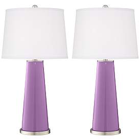 Image2 of Color Plus Leo 29 1/2" African Violet Purple Table Lamps Set of 2