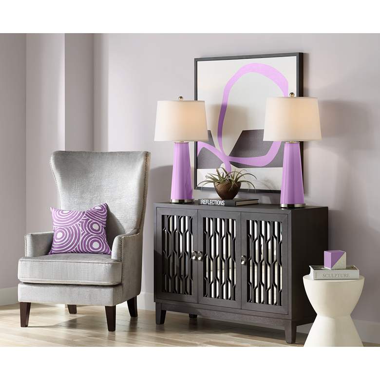 Image 3 Color Plus Leo 29 1/2" African Violet Purple Table Lamps Set of 2 more views