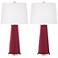 Color Plus Leo 29 1/2" Antique Red Modern Glass Table Lamps Set of 2