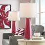 Color Plus Leo 29 1/2" Antique Red Modern Glass Table Lamps Set of 2