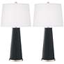 Color Plus Leo 29 1/2" Black of Night Glass Table Lamps Set of 2