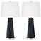 Color Plus Leo 29 1/2" Black of Night Glass Table Lamps Set of 2