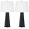 Color Plus Leo 29 1/2" Black of Night Glass Table Lamps Set of 2