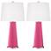 Color Plus Leo 29 1/2" Blossom Pink Modern Glass Table Lamps Set of 2