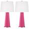 Color Plus Leo 29 1/2" Blossom Pink Modern Glass Table Lamps Set of 2