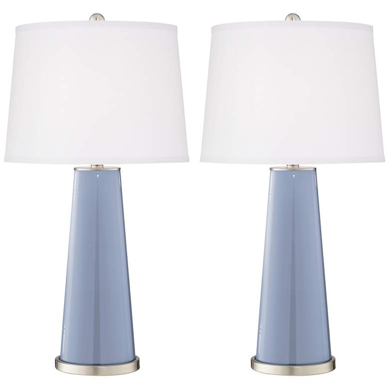 Image 2 Color Plus Leo 29 1/2" Blue Sky Modern Glass Table Lamps Set of 2