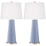 Color Plus Leo 29 1/2" Blue Sky Modern Glass Table Lamps Set of 2