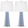 Color Plus Leo 29 1/2" Blue Sky Modern Glass Table Lamps Set of 2