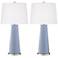 Color Plus Leo 29 1/2" Blue Sky Modern Glass Table Lamps Set of 2