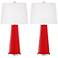Color Plus Leo 29 1/2" Bright Red Glass Table Lamps Set of 2