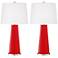 Color Plus Leo 29 1/2" Bright Red Glass Table Lamps Set of 2