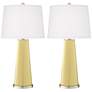Color Plus Leo 29 1/2" Butter Up Yellow Glass Table Lamps Set of 2