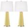 Color Plus Leo 29 1/2" Butter Up Yellow Glass Table Lamps Set of 2